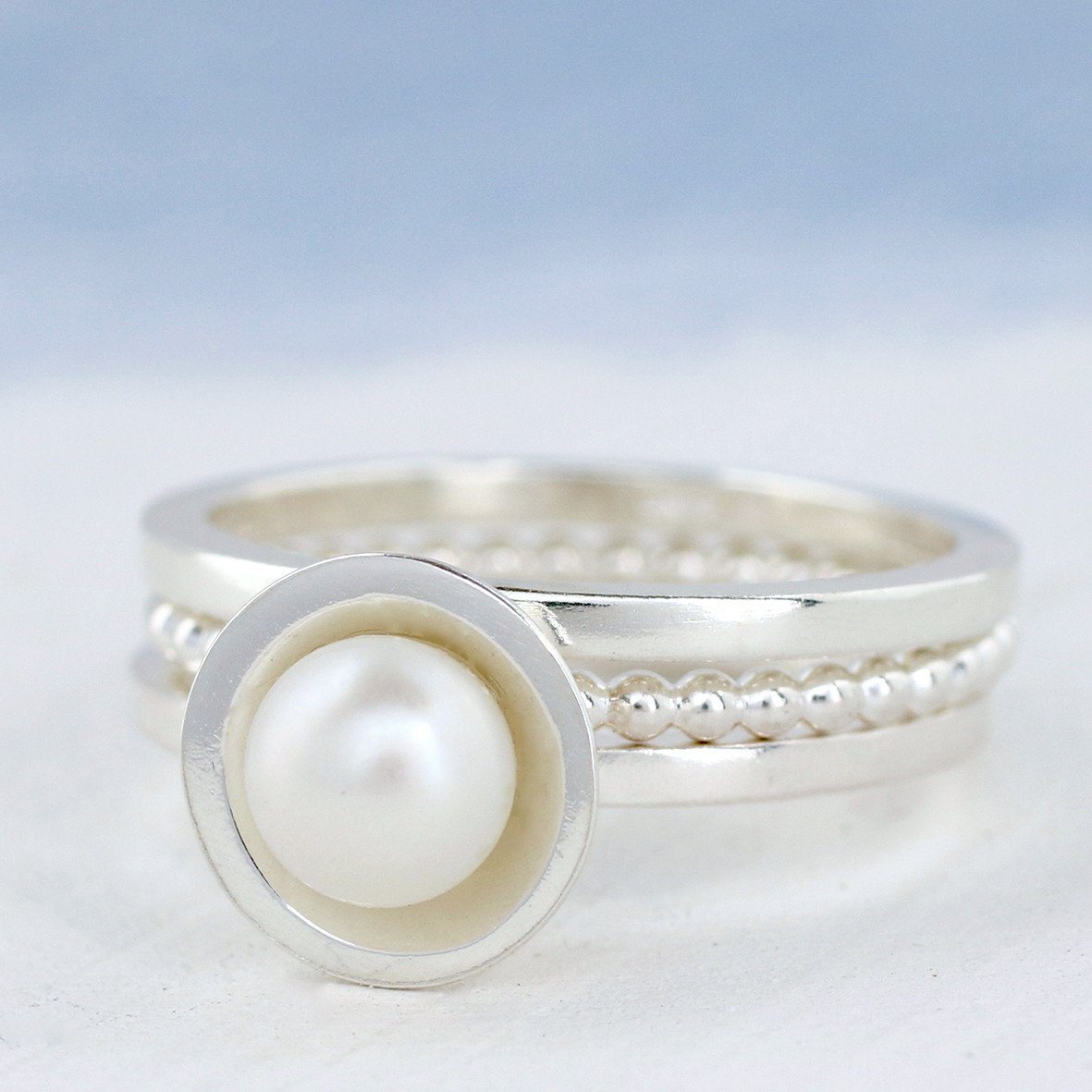 ivory Pearl stackable rings