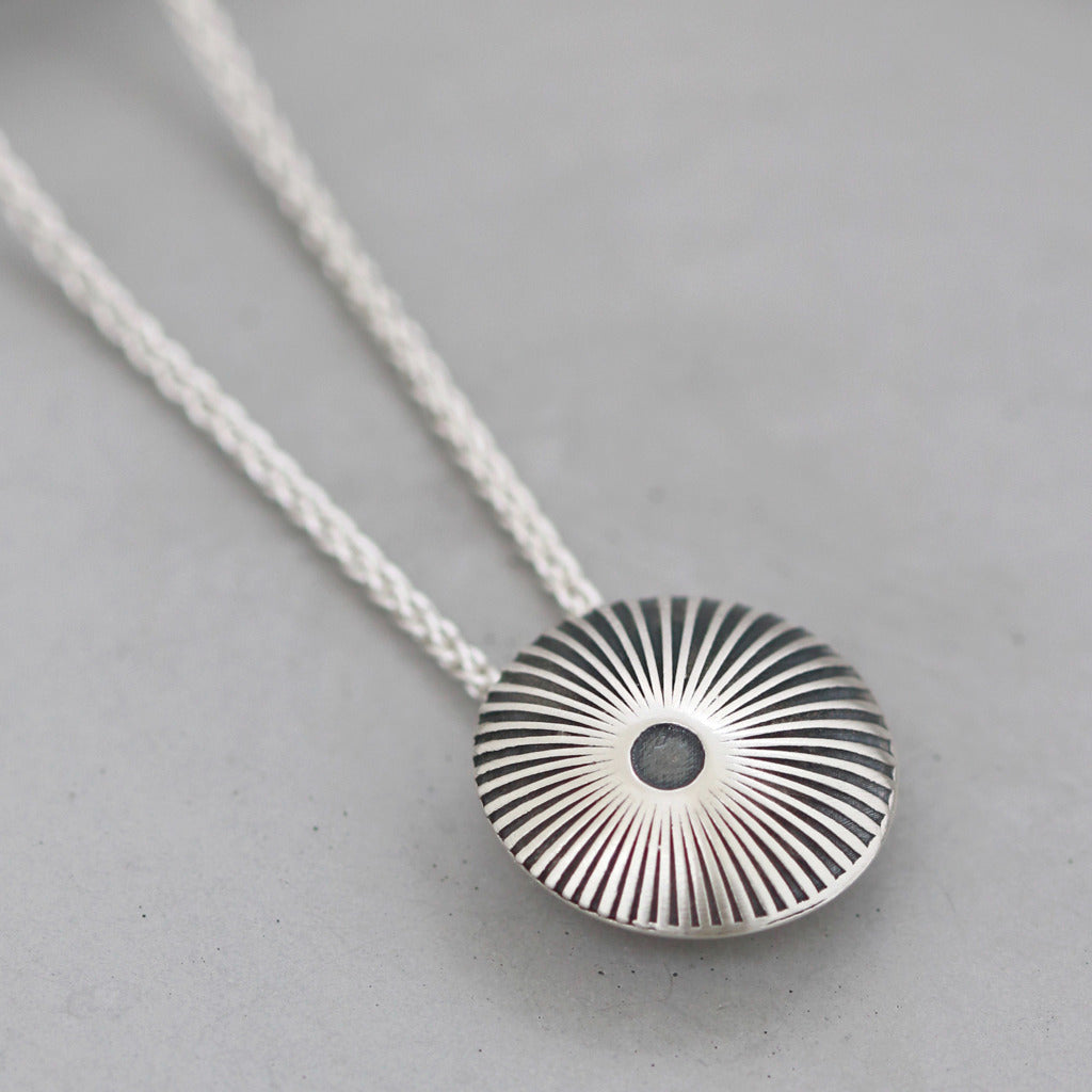 Silver and black necklace