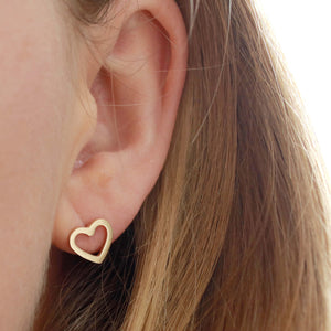 solid gold heart earrings uk