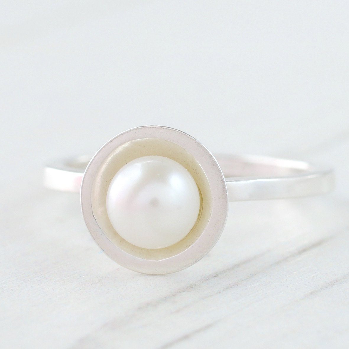 stackable freshwater pearl ring
