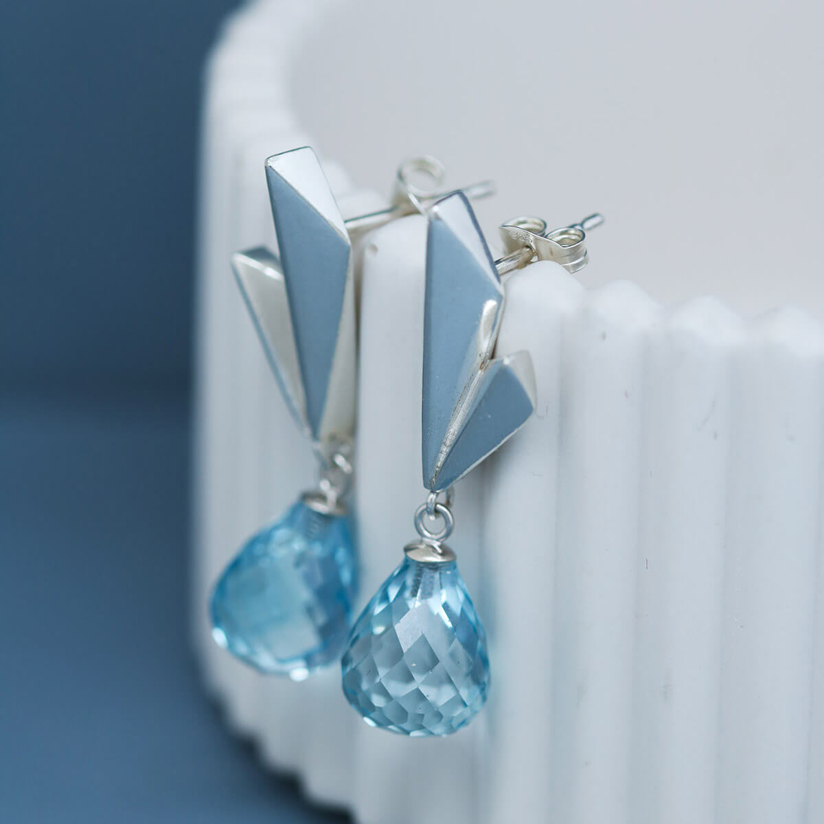 Workshop Original Sky Blue Topaz Dropper Earrings
