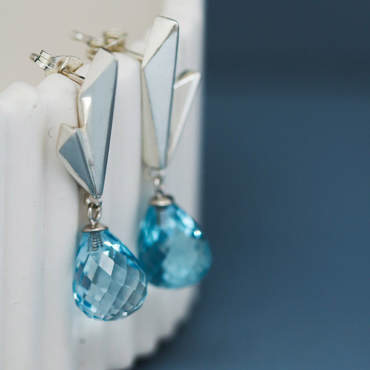 Workshop Original Sky Blue Topaz Dropper Earrings