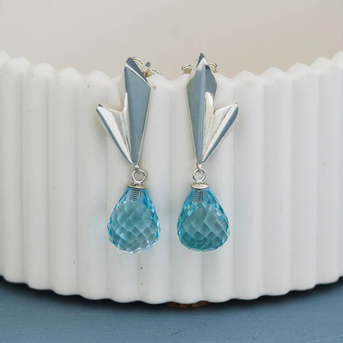 Workshop Original Sky Blue Topaz Dropper Earrings