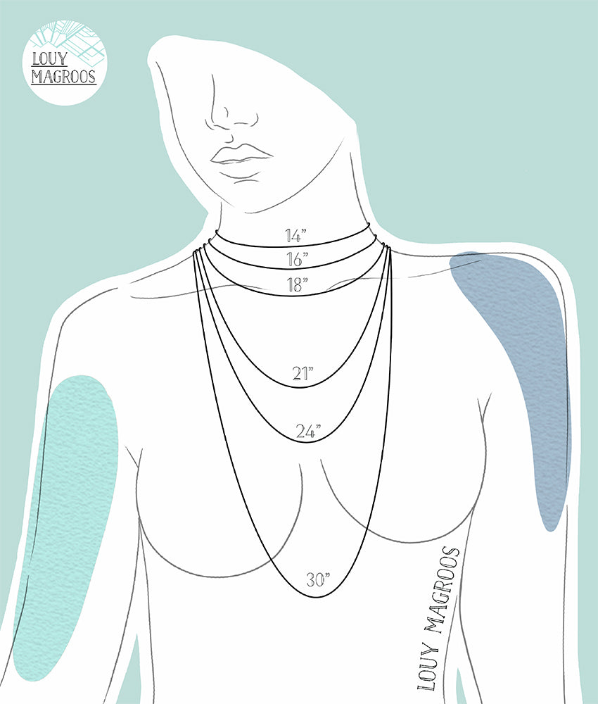 Necklace lengths size guide