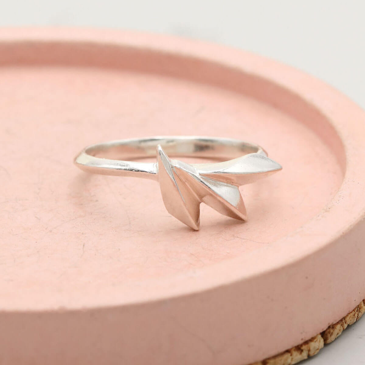 Silver fan ring handmade in sterling silver, an Art Deco style ring with a sculptural 15mm wide fan detail