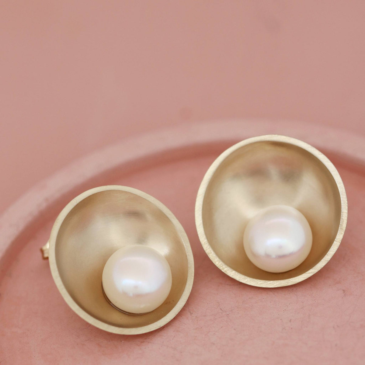 Statement bridal earrings handcrafted in solid 9ct gold with 10mm freshwater pearls