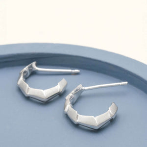 Solid sterling silver half hoop earrings, versatile silver hoop earrings for everyday wear or a second piercing