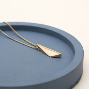 Solid gold pendant necklace for women, handmade 9ct yellow gold kite pendant on an 18-inch chain