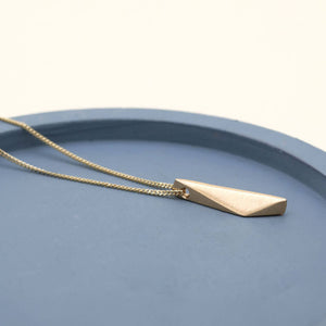 Solid gold pendant for women, handmade geometric 9ct gold necklace and thoughtful anniversary gift for wife