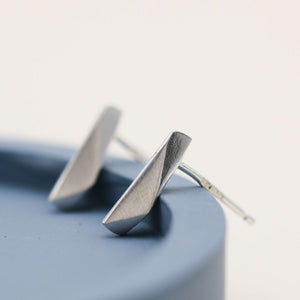 Sterling silver kite stud earrings, delicate plain silver studs suitable for everyday wear or a second piercing