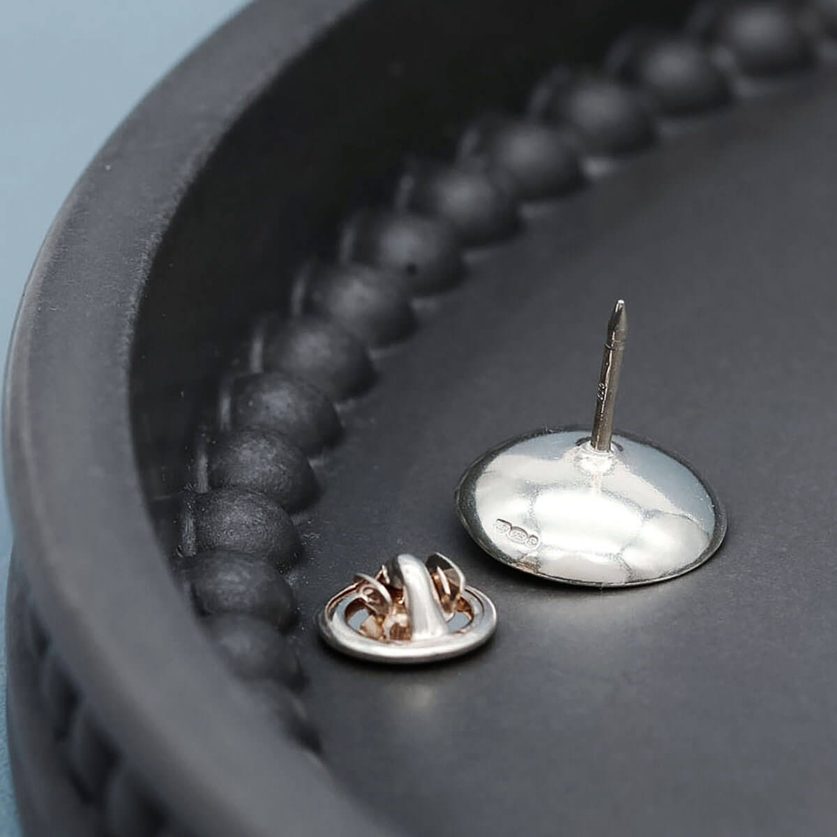 Genuine freshwater pearl tie pin handcrafted in sterling silver, suitable as a tie pin, lapel pin or cravat pin.