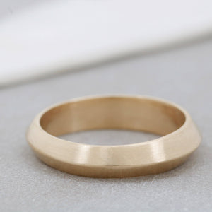 9ct Gold Ring -  Hand Carved Thick Band
