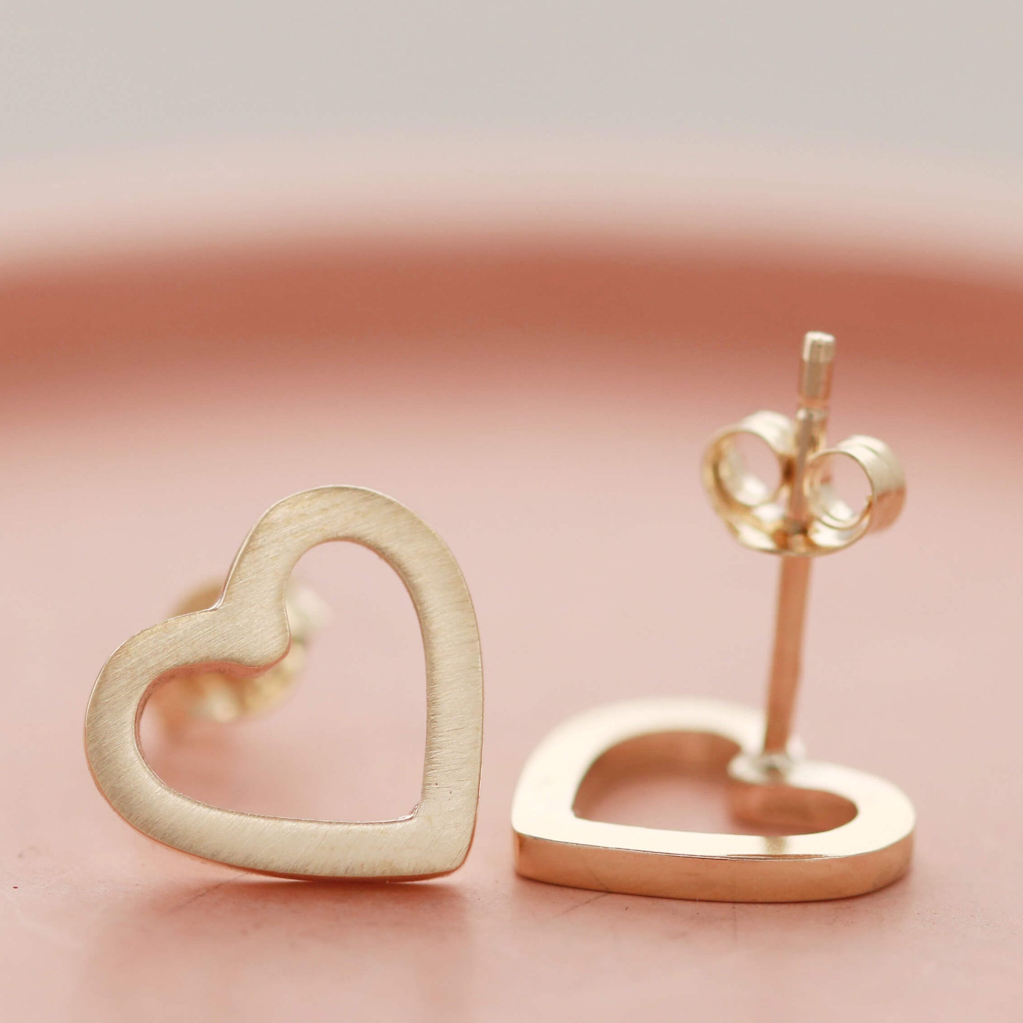 gold love heart earrings
