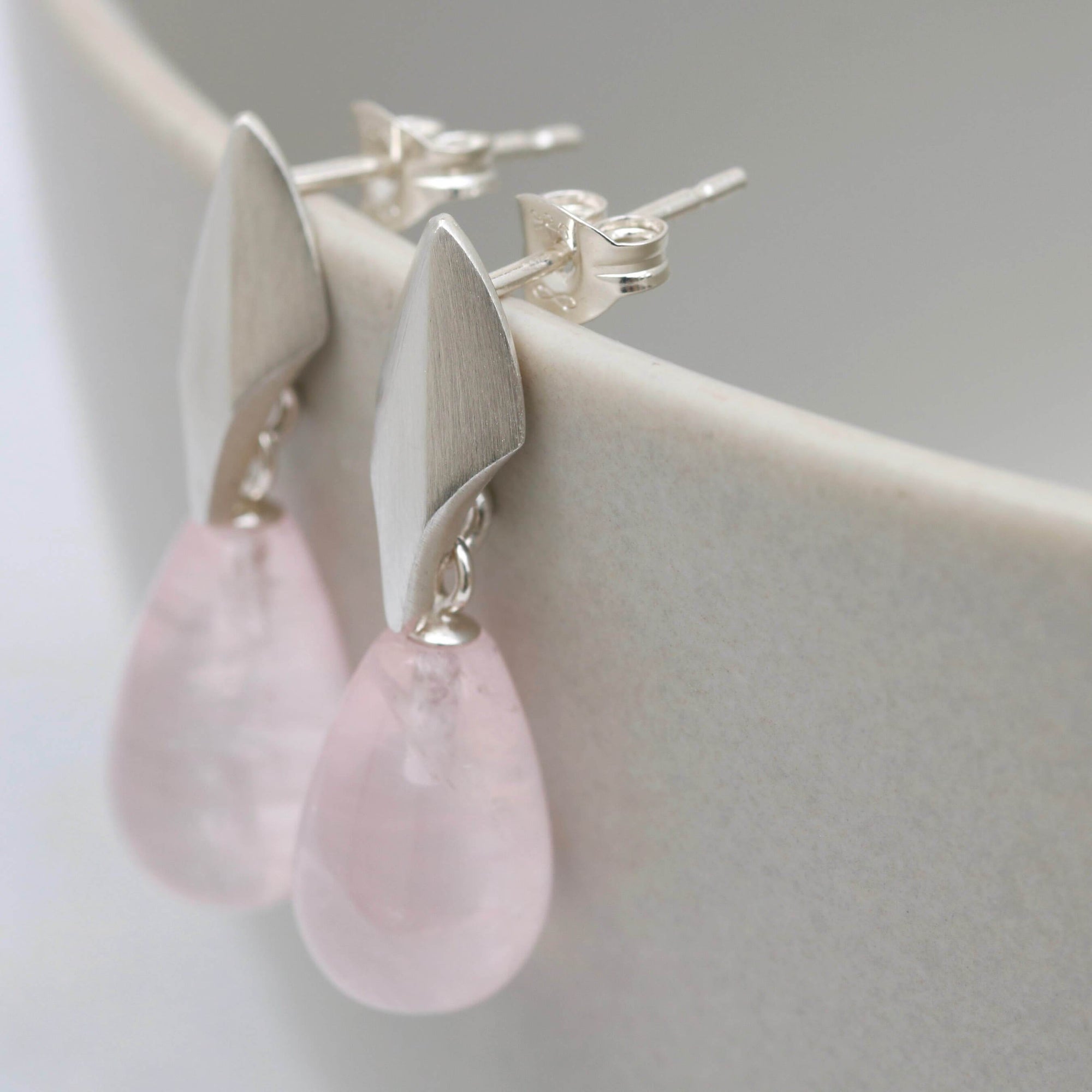 pink wedding earrings