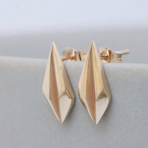 Faceted gold earrings