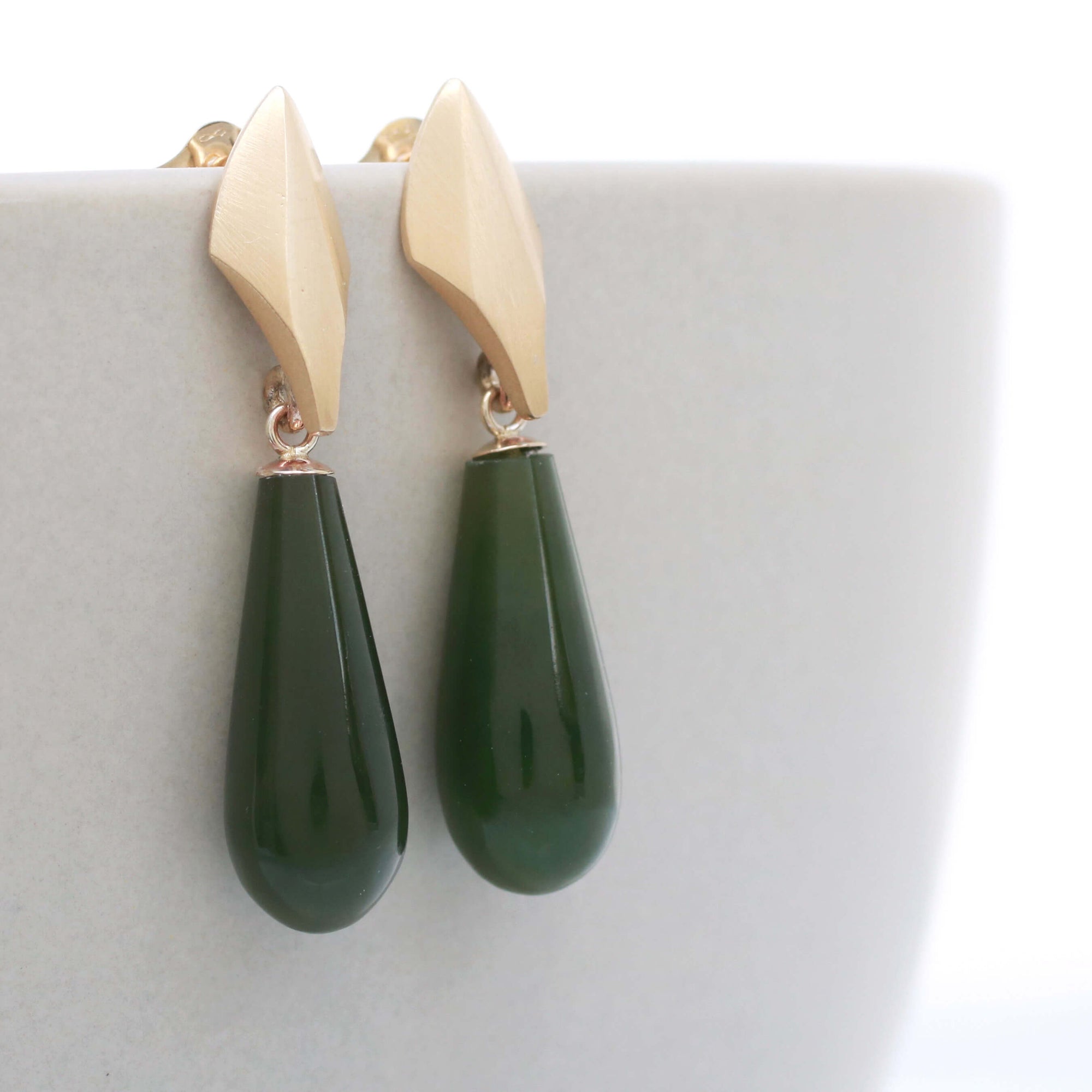 jade dropper earrings