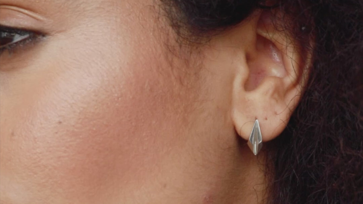art deco silver stud earrings