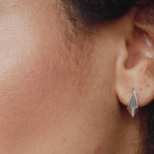 art deco silver stud earrings