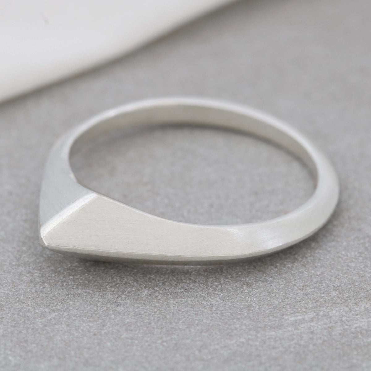 Asymmetrical Teardrop Carved Ring