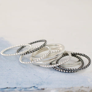silver midi stacker rings
