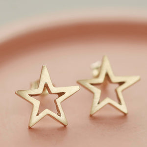 9ct gold star stud earrings