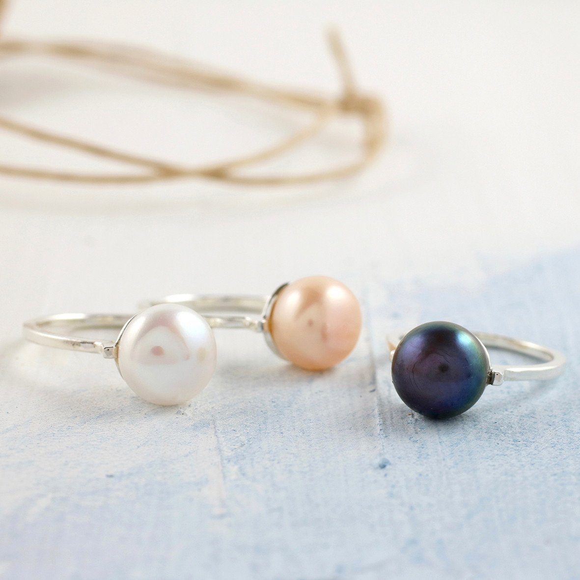 coloured pearl cocktail ring