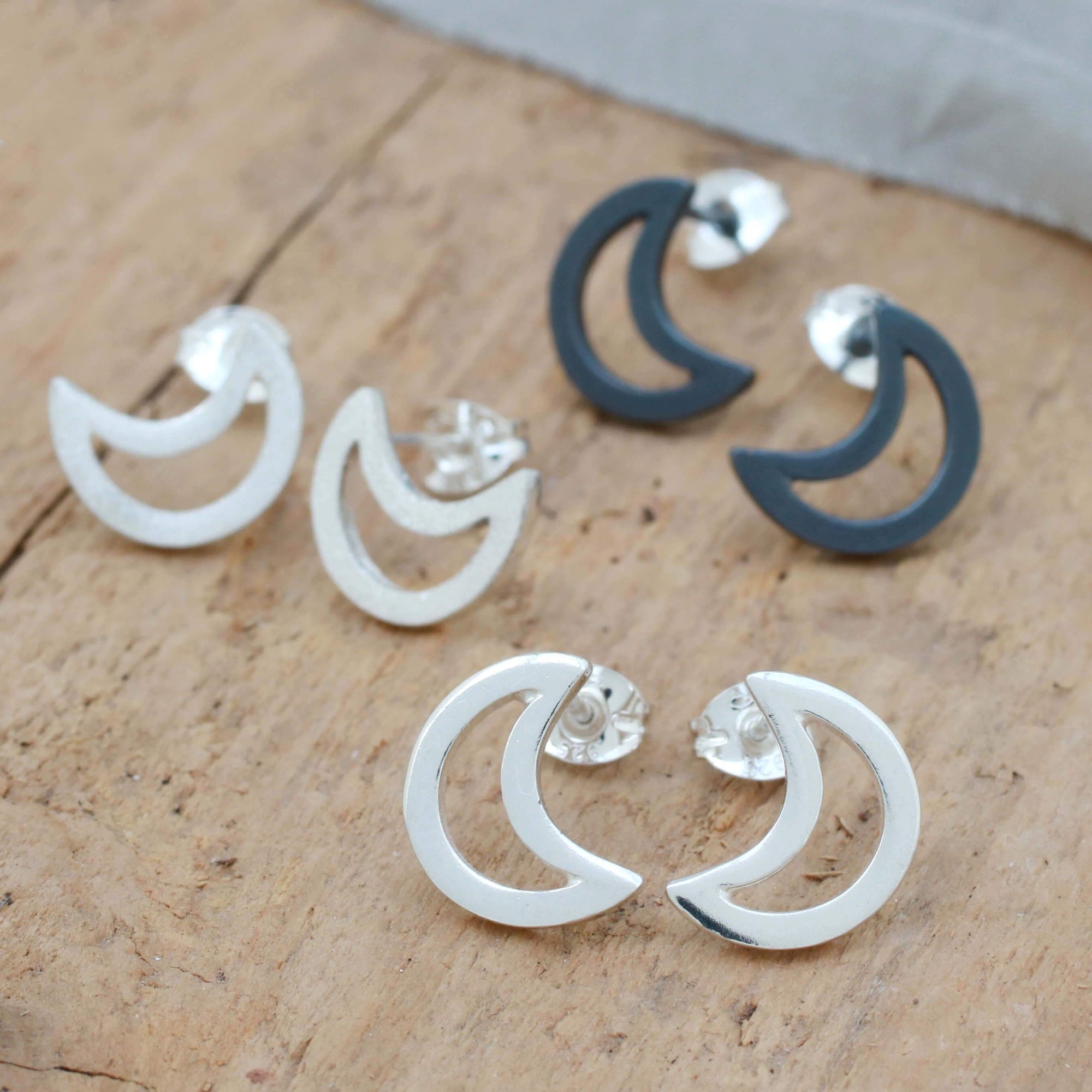 Celestial Jewellery - Moon Stud Earrings