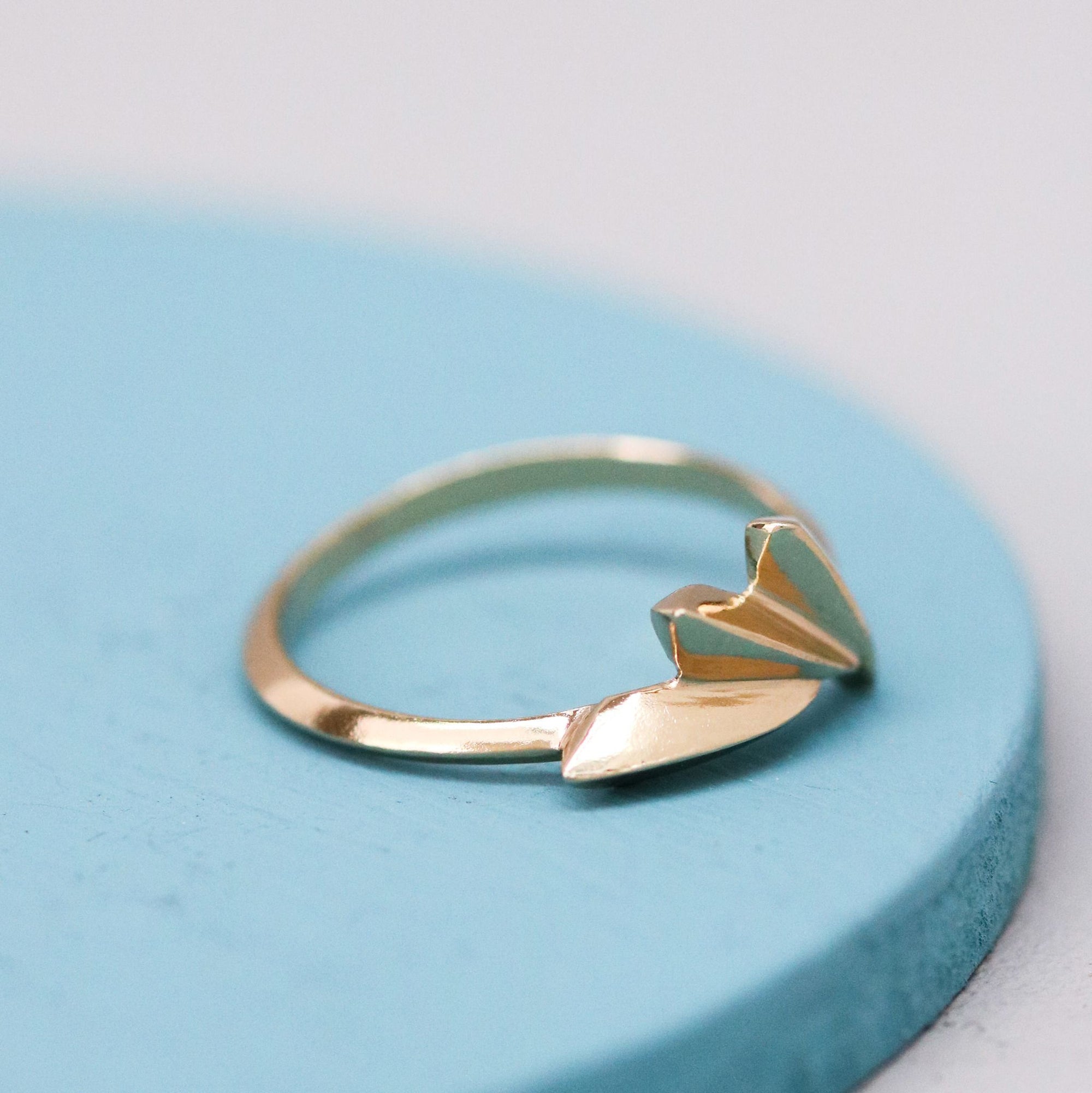 solid 9ct gold geometric ring