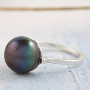 handmade pearl cocktail ring