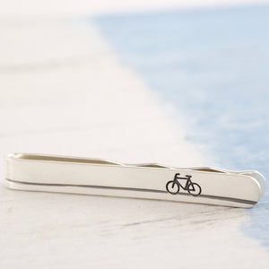 handmade silver bike tie clip