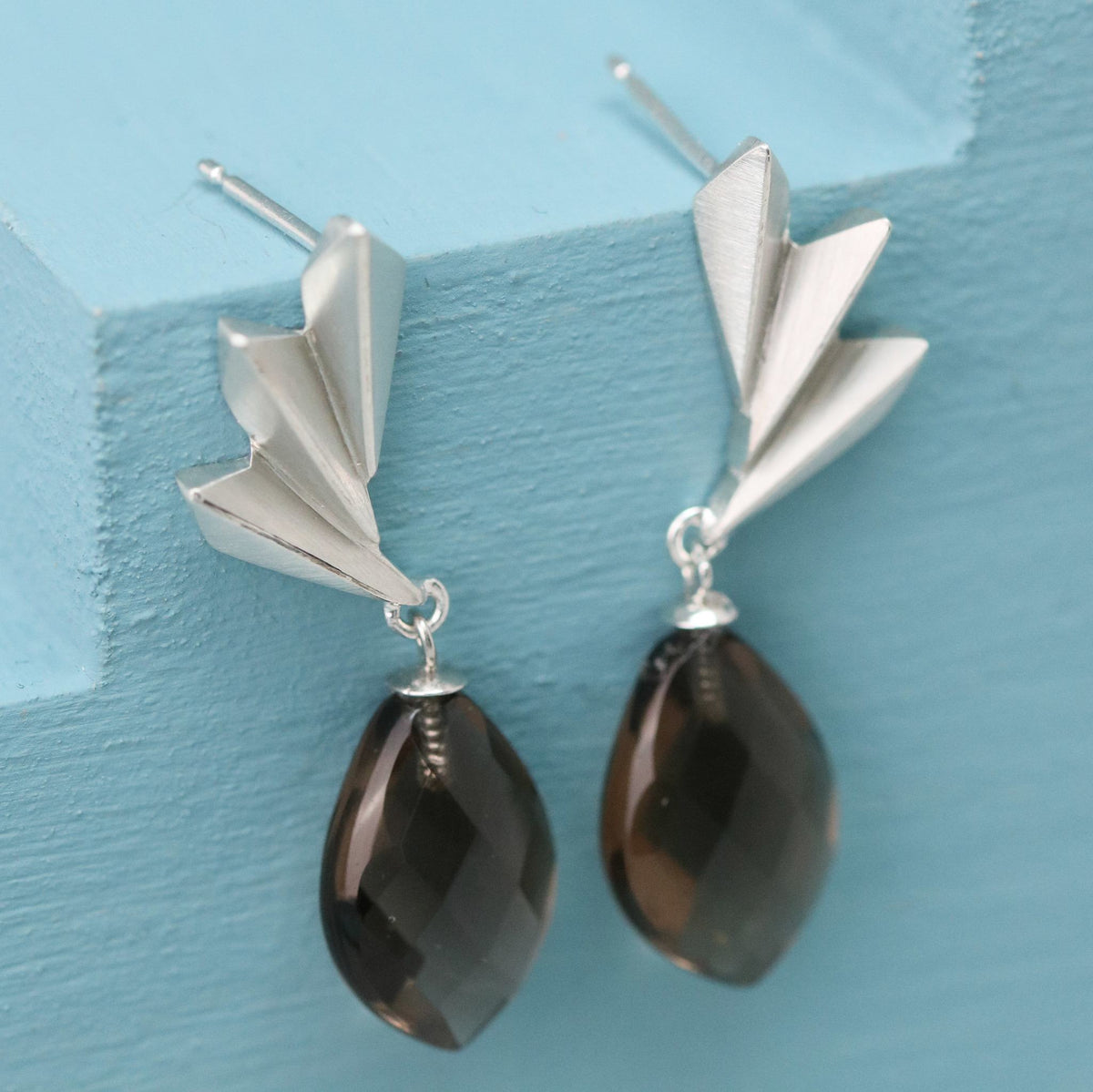 smokey quartz drop earrings