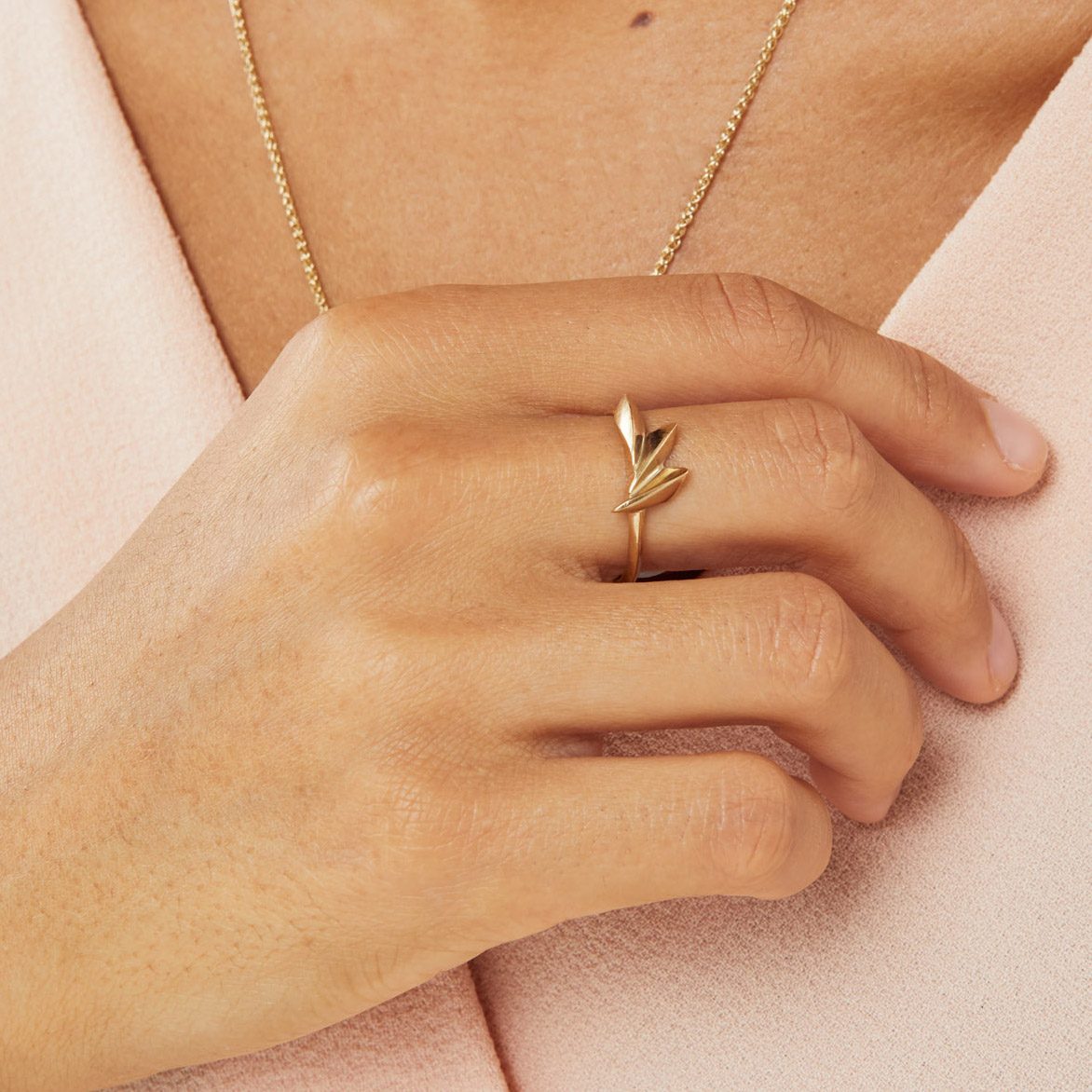 gold geometric ring for her