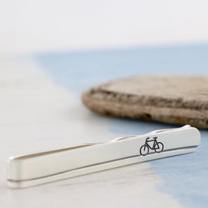 matte silver bike tie clip