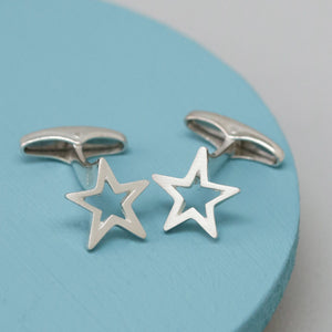 silver star cufflinks