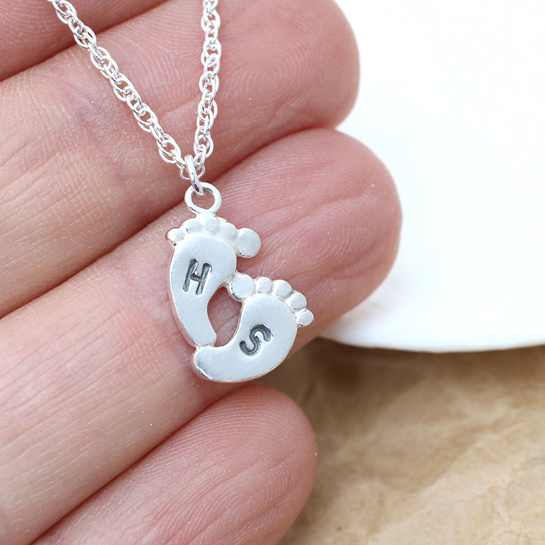 baby feet necklace