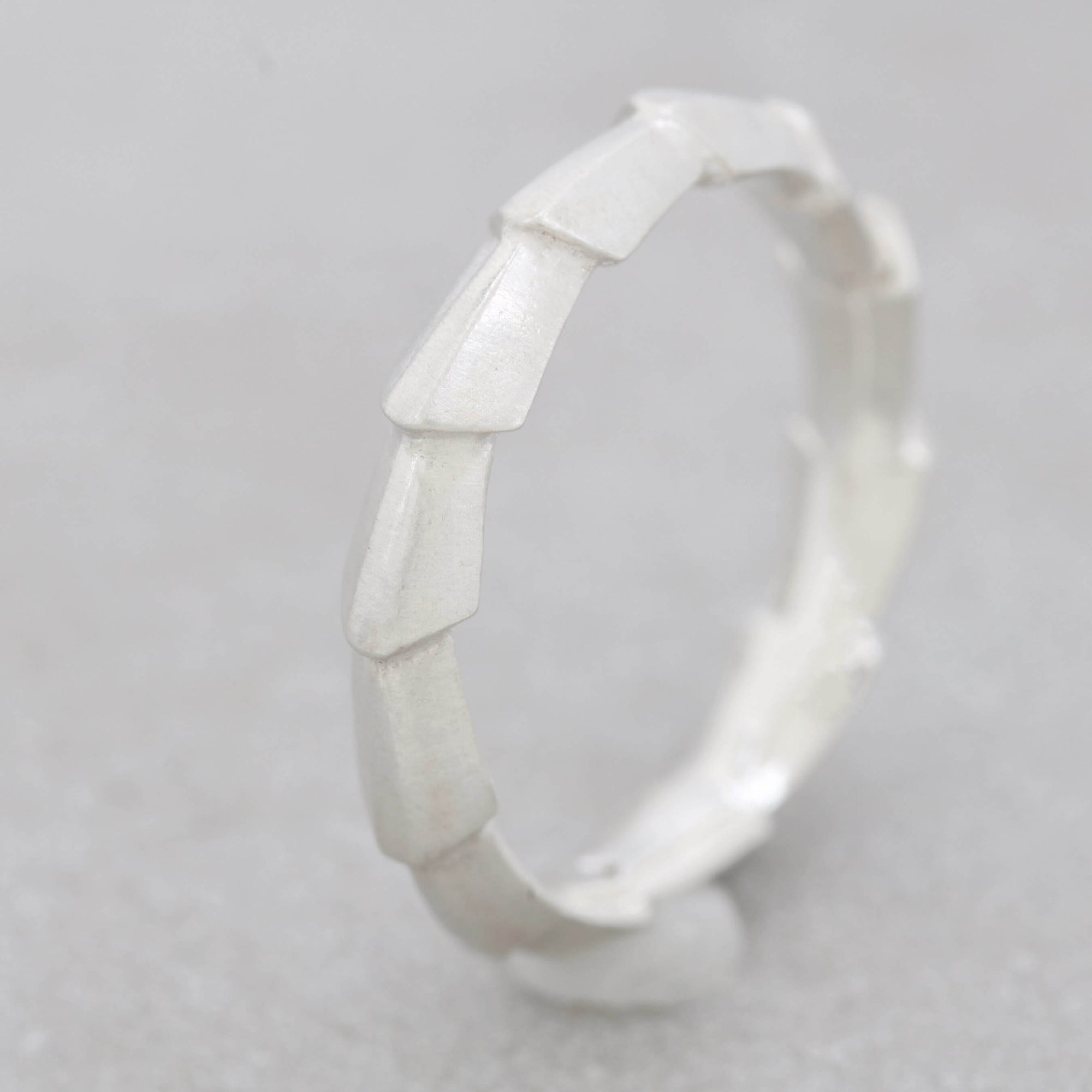 Deco Flow Ring - Sterling silver geometric band ring