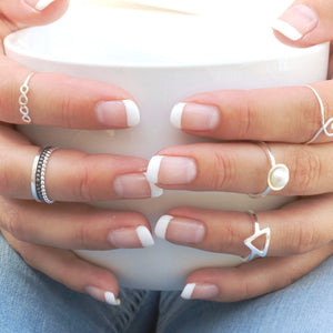 Pearl stackable rings gift