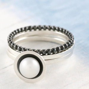 pearl stacking rings stackable ring set