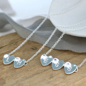 personalised initial heart necklace