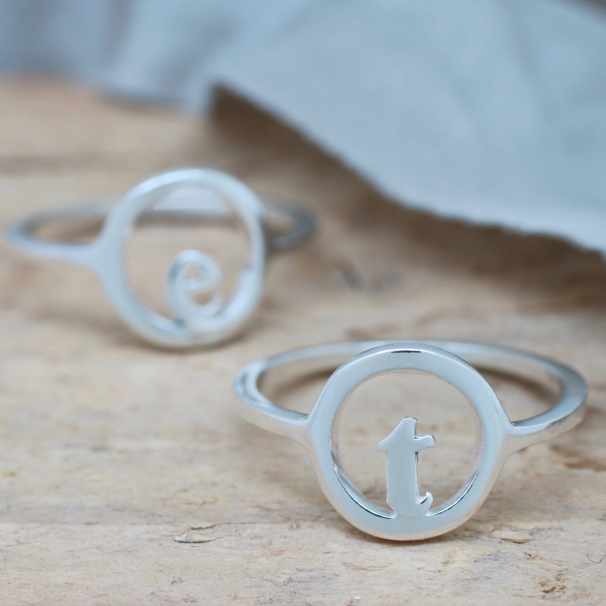 Silver Signet Ring. Personalised Initial Ring