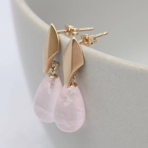 Rose Quartz dropper earrings