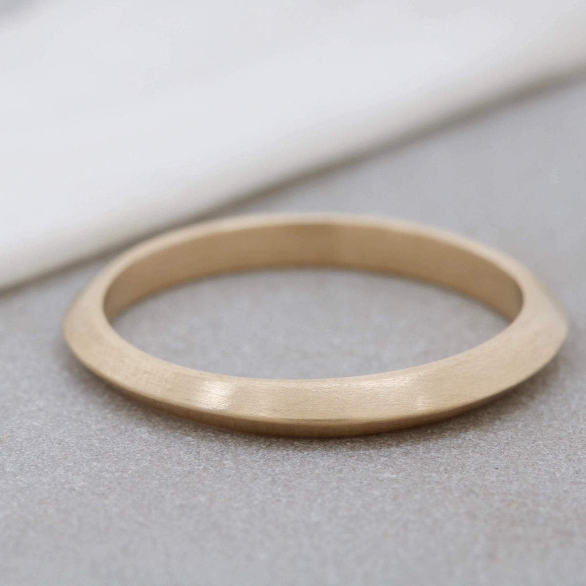 9ct Gold Ring -  Hand Carved Thin Band