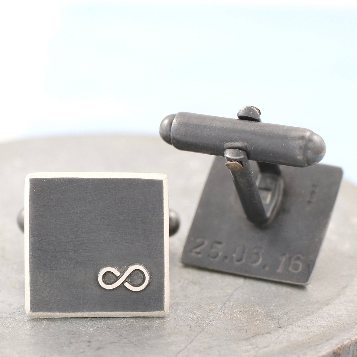 black infinity cufflink gift set