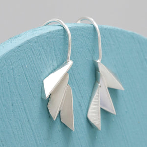 handmade silver fan earrings