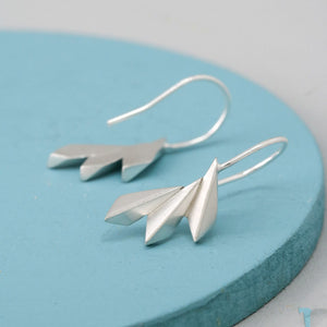 silver fan earrings UK
