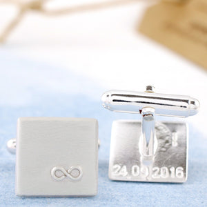 silver infinity cufflinks for him