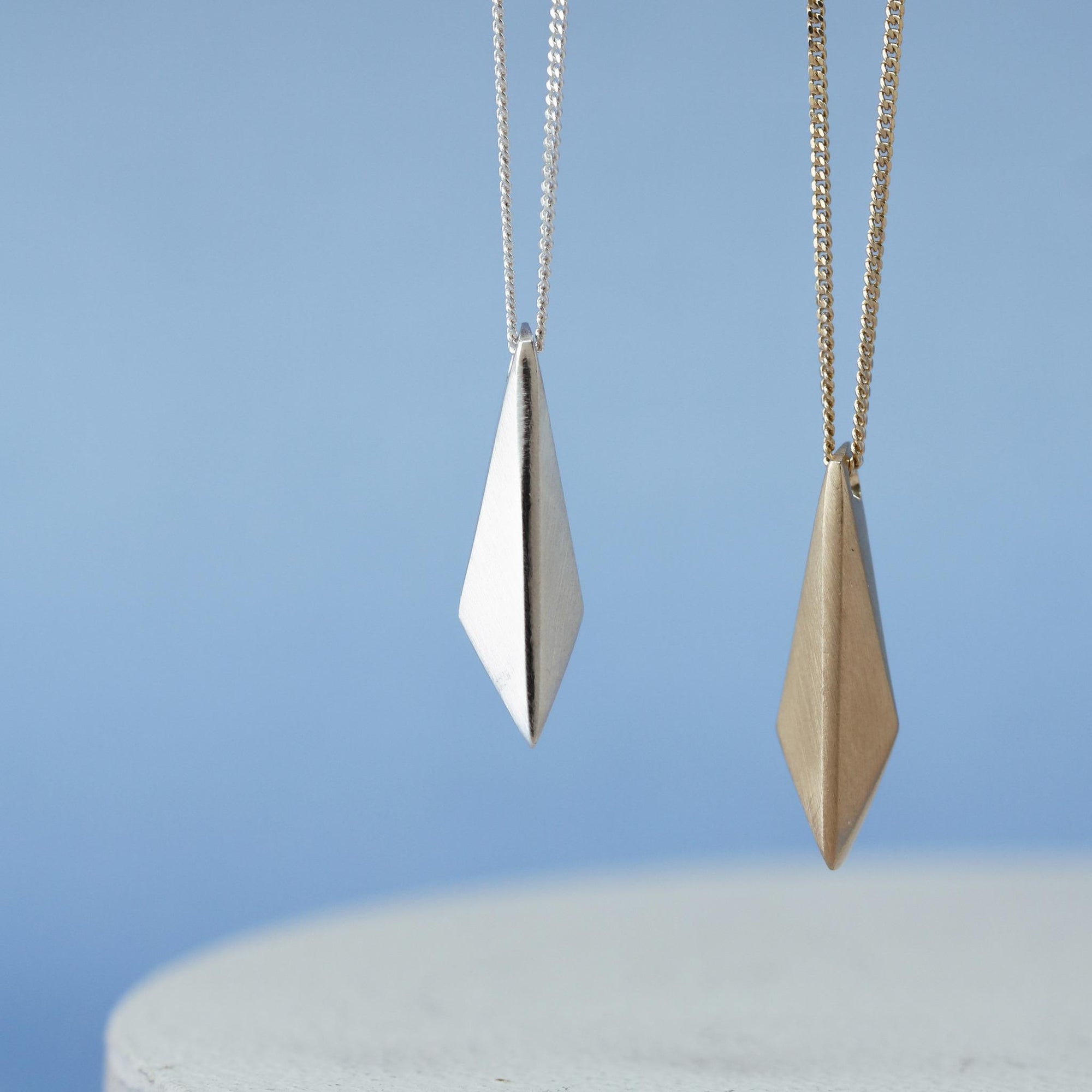 9ct Gold Kite Pendant. Solid Gold Pendant Necklace