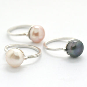 simple pearl cocktail ring