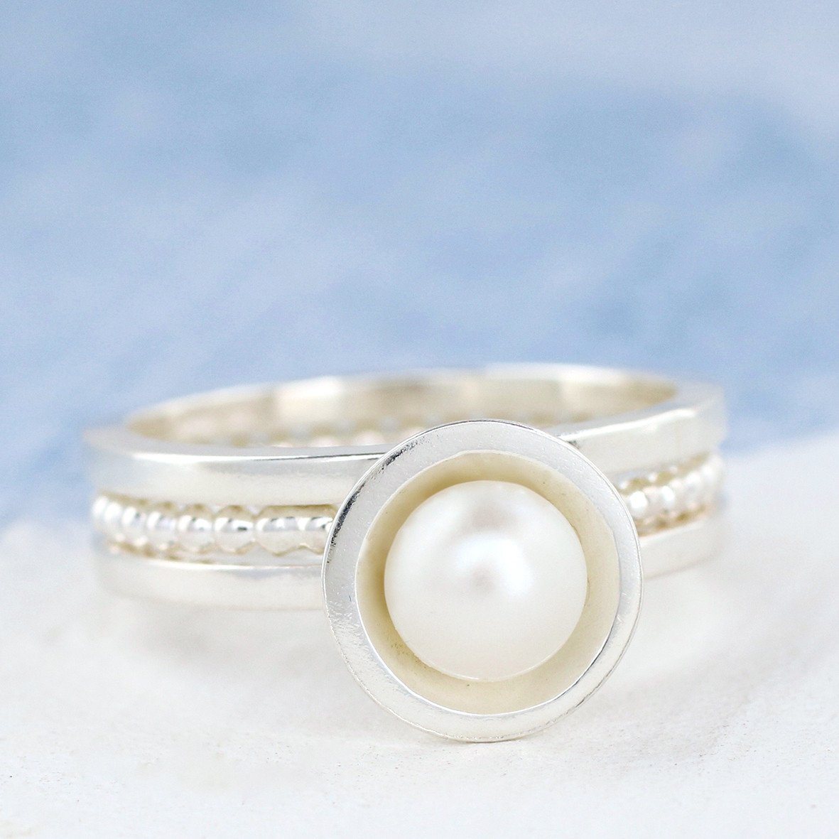 simple Pearl stackable rings