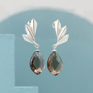 smokey quartz drop earrings UK